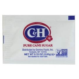 C&H Pure Cane NON-GMO Granulated Sugar, 0.10 oz Packets - Pack of 500