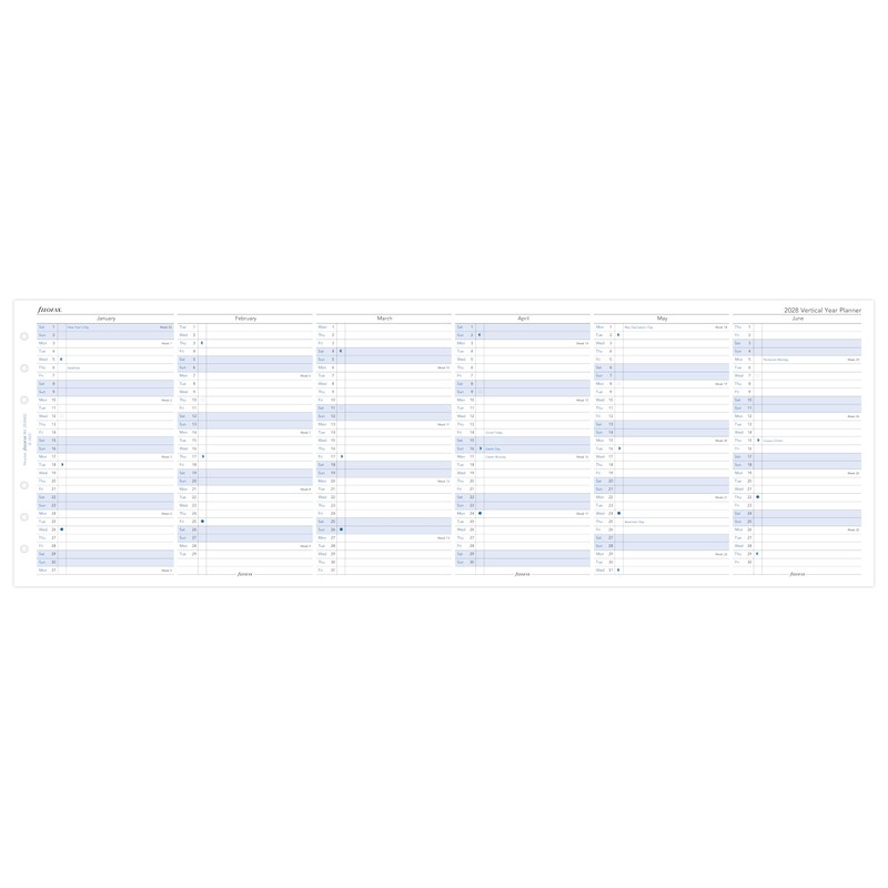 Filofax Personal Vertical Year Planner 2028-28-68402