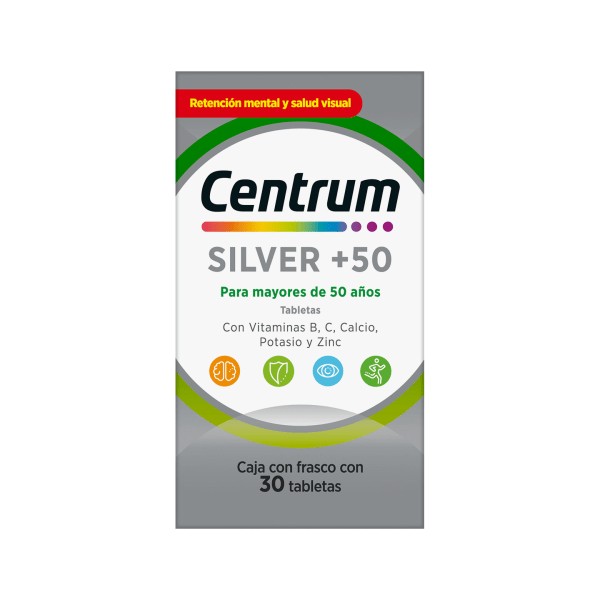 Centrum Silver+50 Multivitamínico Con 30 Tabletas