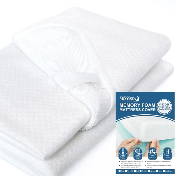 Moonsea Twin Size Memory Foam Mattress Topper Cover, 1-2 Inch