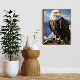 feelive Eagle Diamond Painting Pictures for Adults, DIY Diamond Painting Kits for Eagle, Kits for Diamond Painting, 5D Round Stones Diamond Painting for Home Decor, 30 x 40 cm