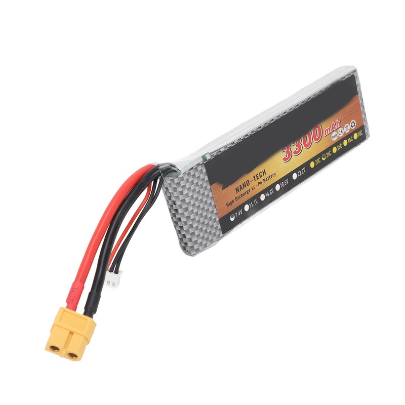 7.4V 3300mAh 25C XT60 RC Lithium Battery for 1/8 1/10