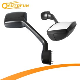 AUTOFUN Black Hood Mirror w/Mounting Kit For Kenworth T680 Peterbilt 579 RH Side