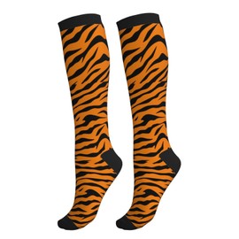 Yealedee Tiger Compression Socks Calf Knee High Support Socks Novelty For Women Men Athletic Running Hiking Nurse