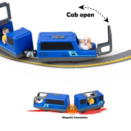 Battery Operated Trains Set for Wooden Train Track， Magnetic Train Set Compatible with Thomas, Brio, Chuggington, Electric Train for Kids Age 3 and Up