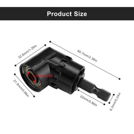 HERKINDNESS 105° Angle Screwdriver, Pack of 2, 1/4 Inch Angle Drill Attachment Adapter with Magnetic Bit Holder, Right Angle Drill Adapter Accessories, Angle Screwdriver Attachment for Narrow Spaces