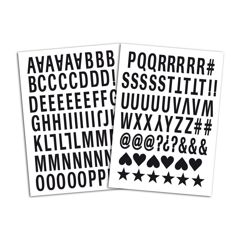 Toga Sheets of Iron-On Letters, Fabric, Noir - Majuscule Bâton,