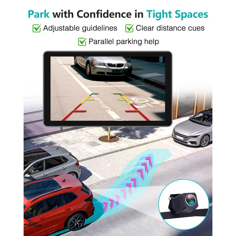 Thybro CarPlay Screen with Backup Camera: Wireless Seamless Connection Apple/Android