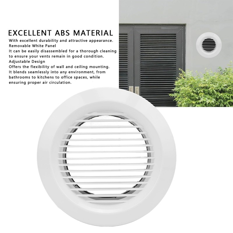 Generic Round Air Vent Louver, 6 Inch Soffit Vents, Plastic