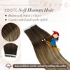 Ugeat Ombre Hair Extensions Tape in Human Hair Dark Brown