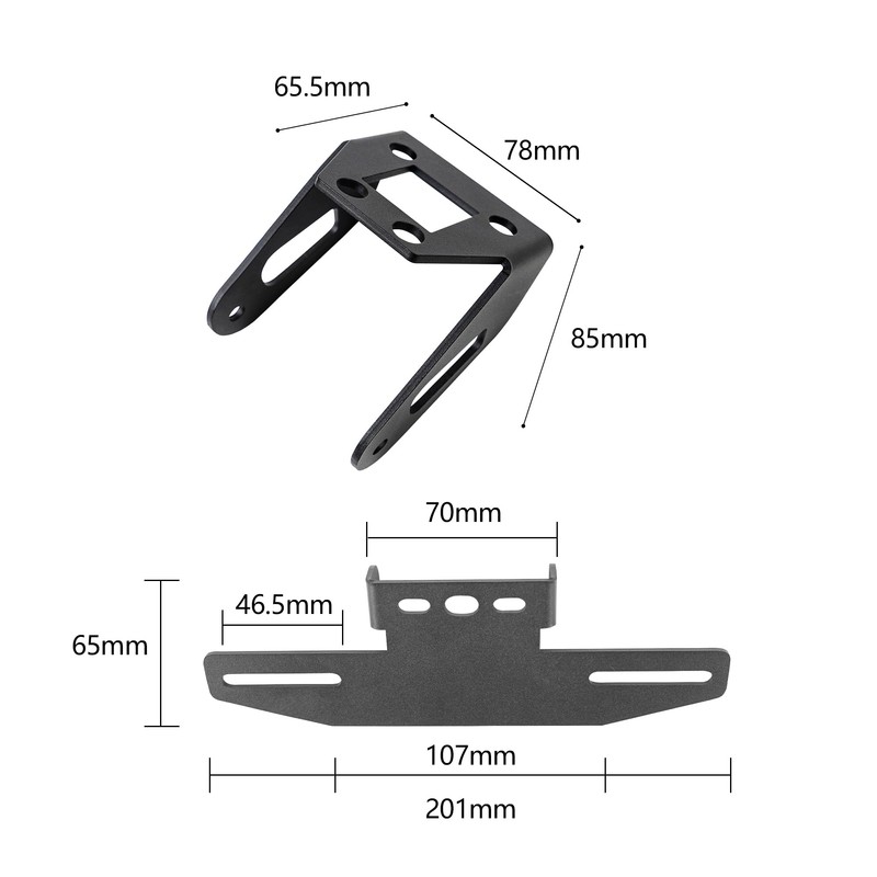 Motikvans Kawasaki License Plate Holder Adjustable Angle License Plate Holder