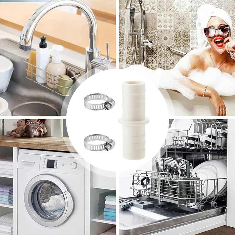 Washing Machine Waste Pipe Connector, Leak-Proof Hose to Hose Joiner