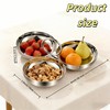 Cluster Serving Bowls 3 in 1 Silver Stainless Steel Snack