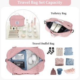 Travel Bag for Women, Overnight Duffel Weekender Bag with Toiletry Bag,Gym Bag with Wet Pocket,Personal Item Carry On Bag