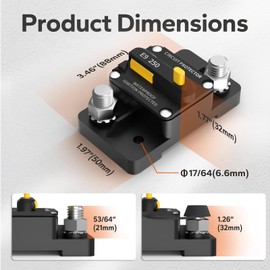 LiTime 250A Switchable Circuit Breaker for LiFePO4 Batteries Easy to Install and Operate for Automotive, Marine, and Solar Applications, Designed for Wide Compatibility