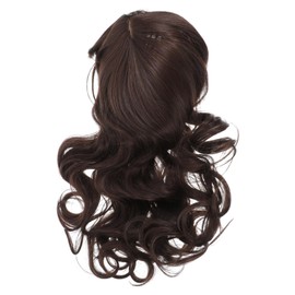 WOONEKY Heat Resistant Long Wavy Synthetic Hair Wig with Bangs for Women Durable Comfortable Fibers Natural Brown Color for Everyday Use Parties and Special Events