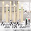Flameless LED Taper Candles with Warm White Lights, 8 Inch