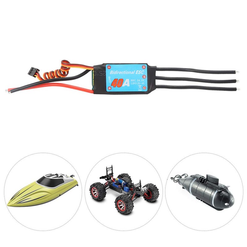 ESC Brushless 2-Way Brushless ESC Electronic Speed Controller for RC