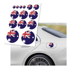 Dickno American Flag Decal, Patriotic Reflective Stripe USA Flags Car Sticker with Multiple Size, Waterproof Universal American Vehicle Decal Sticker for Car Helmet Laptop (Australia, Round)