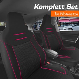 Upgrade4cars Car Seat Cover Set for Pilot Seats, Car Seat Cover Complete Set in Pink, Universal Car Seat Covers with Integrated Headrest, Car Accessories, Interior Decoration