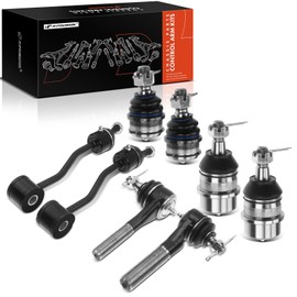 A-Premium Set of 8, Front Sway Bar Link, Upper Lower Ball Joint, Outer or At Pitman Arm Tie Rod End, Compatible with Jeep Wrangler 1997-2006, TJ 1997-2006, 4WD Only
