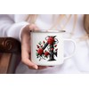 MAXIKIWI Langlebige Emaille-Kaffee- oder Tee-Camping-Tasse für drinnen und draußen, Alphabet