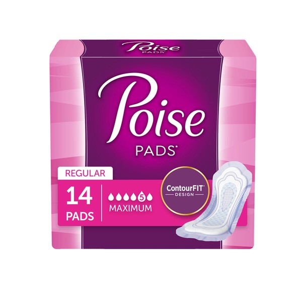 Poise Pads, Maximum Absorbency (Formerly Ultra), Bag of 14 pads