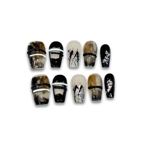 Yabonica 1000 Times Reusable Press On False Nails Square, Handmade