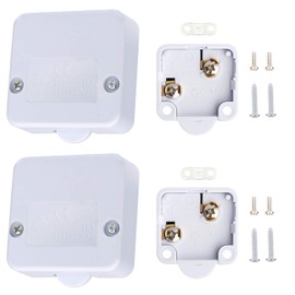 Cabinet Lamp Switch, 2 Pack Wardrobe Touch White Switches, Normally Closed Wardrobe Touch Switch, for Close Open Door Drawers On Off Light Switch (Pack of 2-White)