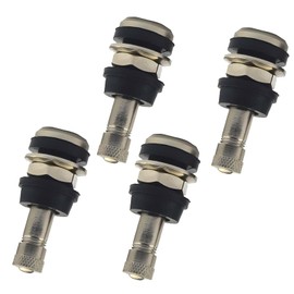 Diamall 4 PCS TR416 Valve Stems, Coper Metal Valve Stems Outer Mount Fit 0.453" & 0.625" Rim Hole, 1 1/2" Long High Pressure Tubeless Tire Valve Stems Outer, Fit for Cars Motorcycles (Silver#2)