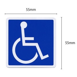 SSC qb600029c01n0 Wheelchair Magnetic Stickers, Right Facing, Left Facing, Set of 2, 2.2 x 2.2 inches (55 x 55 mm)