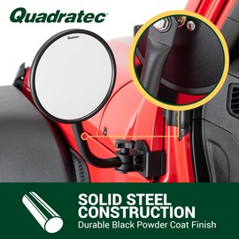 Quick Release Mirrors with Round Head - Fits Jeep Wrangler JL & Gladiator JT 2018-2023 - Solid Steel - "Doors Off" Driving Experience - Mounts To The "A" Pillar and Fully Adjustable - Sold In Pairs