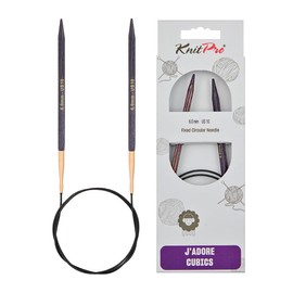 KnitPro J'Adore Cubics Knit Pins - Circular Fixed Knitting Needles - 100cm x 6.00mm, Purple, 26-1912105021