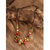 MINACHI Hippie Boho Colorful Ceramic Round Spherical Bead Necklace, Bohemian