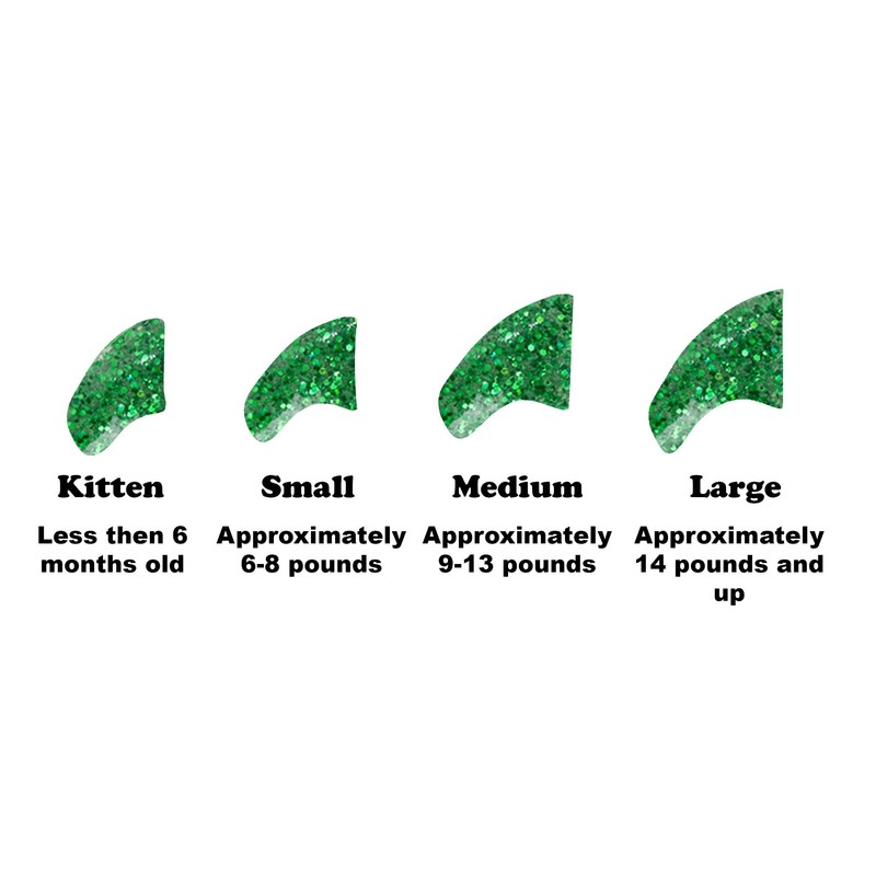 Purrdy Paws Soft Nail Caps for Cat Claws Green Glitter