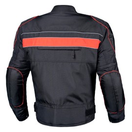 WICKED STOCK Waterproof Motorcycle Jacket Men Polyester Padded Biker Jacket Men with CE Armor Powersports Protective Jackets Featuring Padded Collar for Comfort.