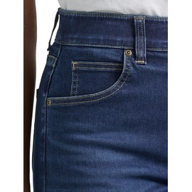 Lee Women's Petite Ultra Lux Comfort with Flex Motion High Rise Skinny Jean, Deepest Dark