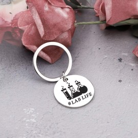 SEIRAA Lab Week Lab Tech Gift Lab Life Keychain Gift for Biology Chemistry Teacher Science Lovers (Lab Life Keychain)