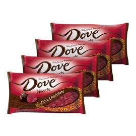 Dove Promises Valentine Dark Chocolate Candy Hearts 8.87-Ounce Bag (Pack of 4)