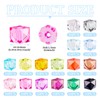 Pandahall 160Pcs Transparent Acrylic Crystal Cube Beads 16 Colors Clear