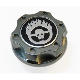 SESHOP GUNMETAL MAD MAX RACING CNC BILLET ENGINE OIL CAP FOR 12-15 FORD FOCUS ST