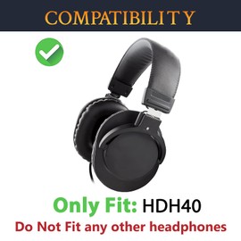 SOULWIT Replacement Ear Pads for M-Audio HDH40 Headphones, Soft Protein Leather and High Density Foam Pads