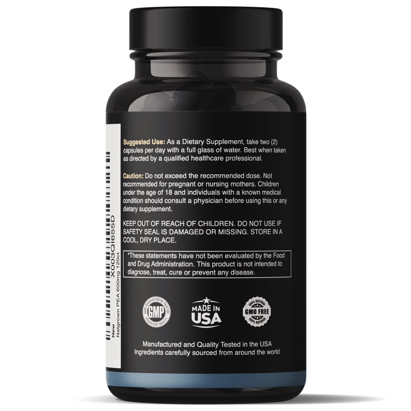 Natgrown Palmitoylethanolamide Pea Supplement 600 mg - 120 Capsules