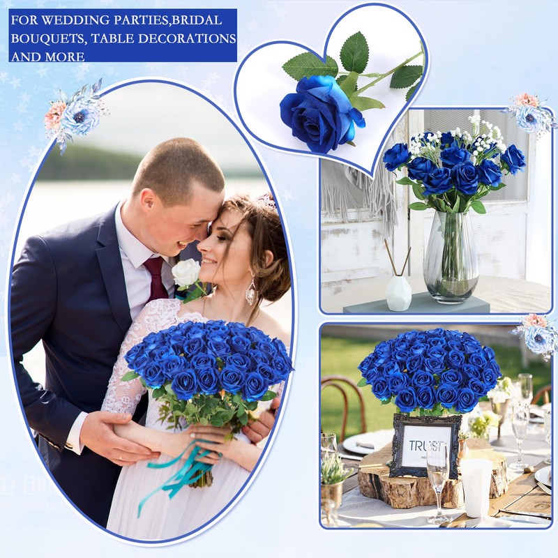 Hananona Artificial Roses in Bulk, Fake Silk Roses Realistic Roses