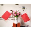 25 Pack Red Stick Flags,Hand Held Small Mini DIY Solid