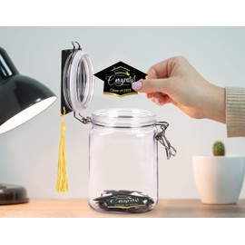 108Pcs Graduation Jar Advice Cards Gifts Class of 2025 Set with Table Sign Bookmarks Pens for College High School Grad Party Favors Decorations