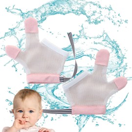 WADY Tope para Chuparse El Dedo | 1 Par Protector De Succión De Dedos Resistentes Mordeduras,Tapón Ventosa Pulgar Y Protesucción Pulgar, Protectores para los Dedos para BebéS (Rojo, M)