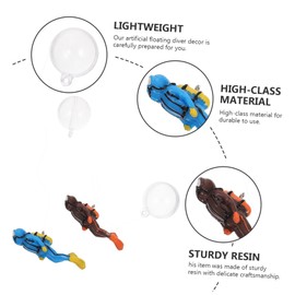 iplusmile 4sets Aquarium Diver Ornament Creative Floating Decor for Fish Tank Underwater Landscape Simple Design and Fish Tank Accessory