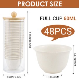 LCJAOF 48pcs Chinese Mini Teacups Set - Traditional Kungfu Tea Bowl Cups for Green Tea, Matcha & Sake, Party Tasting Cups