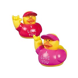 Fun Express - "i Love You Rubber Ducks for Valentine's Day - Toys - Character Toys - Rubber Duckies - Valentine's Day - 12 Pieces